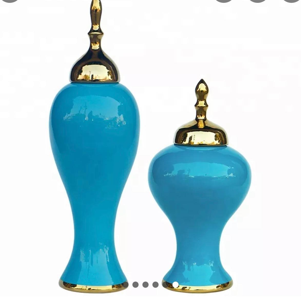 2-Piece Ceramic Vase Set – Blue Edition