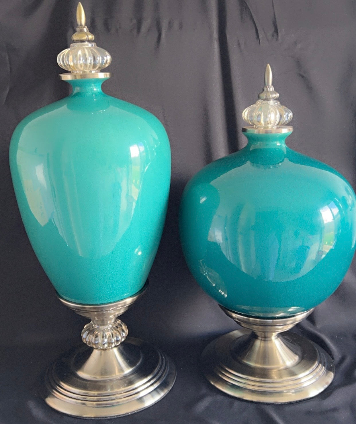 3-Piece Ceramic Vase Set – Teal Edition