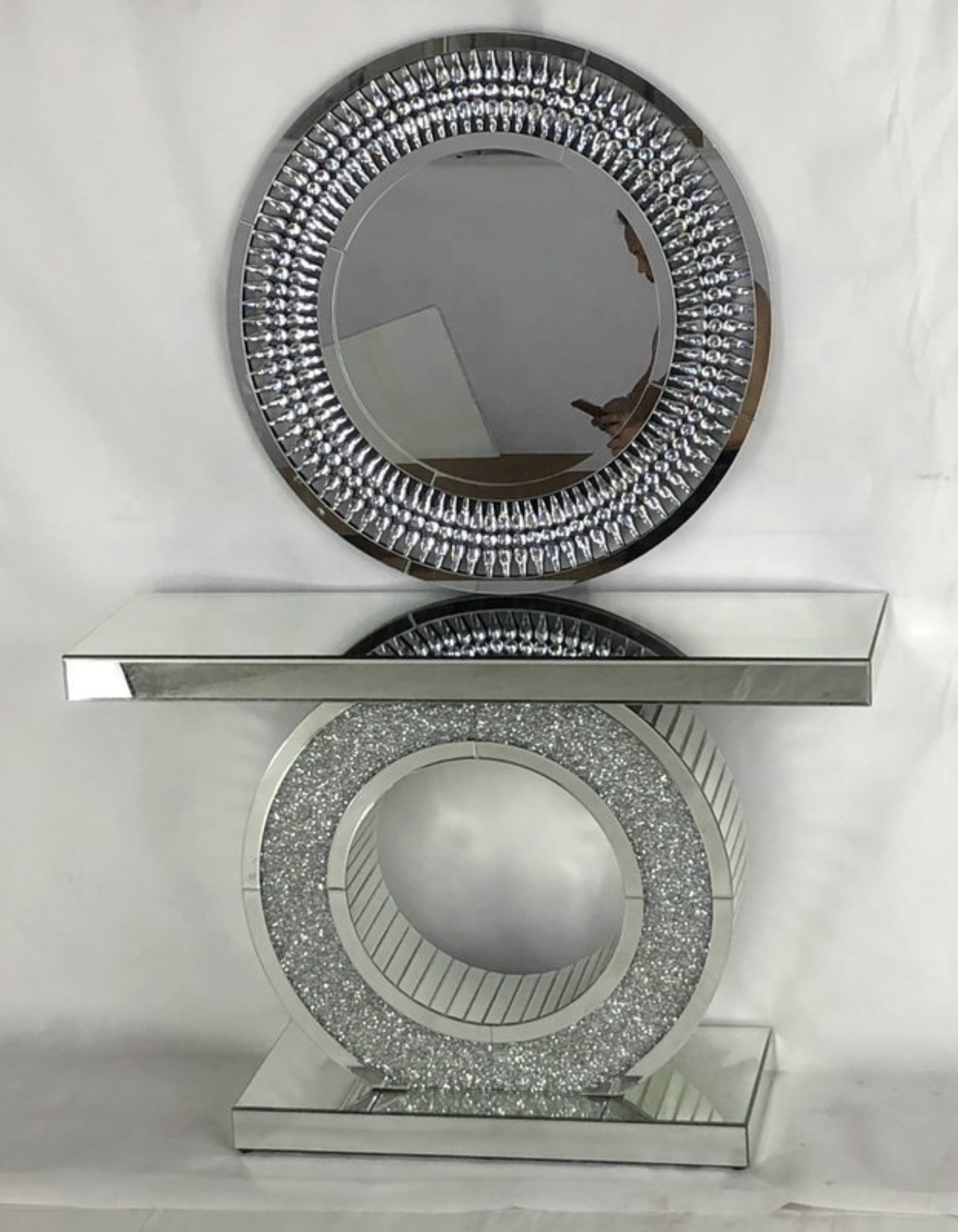 O-Shape Mirrored Console Table