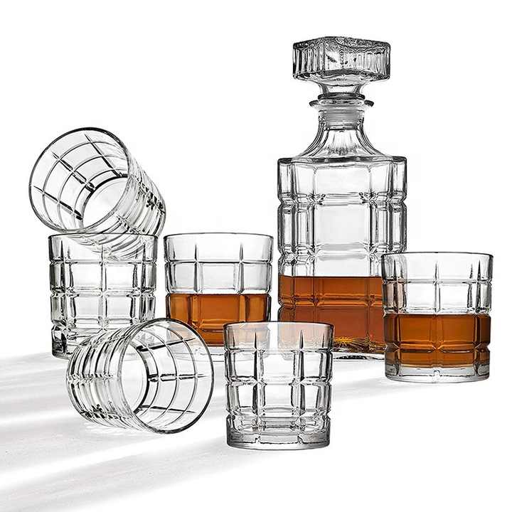 Whiskey Decanter with 6 Glasses Set