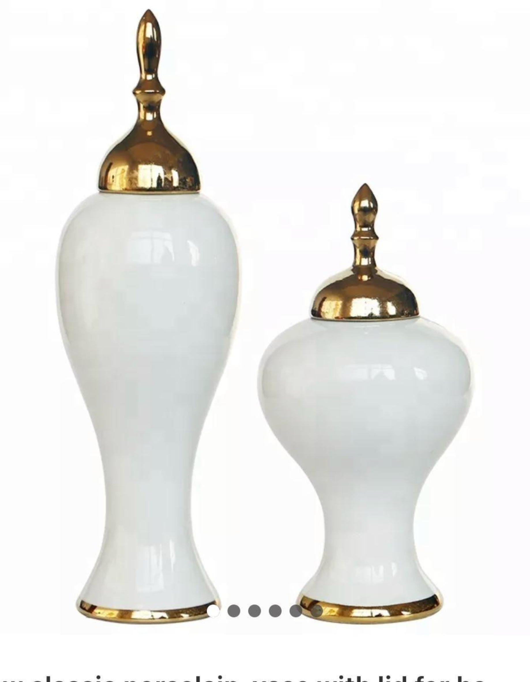 2-Piece Ceramic Vase Set – White Edition