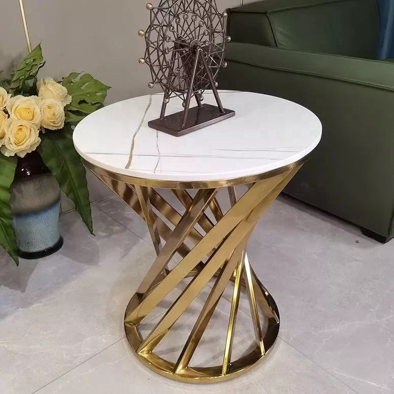 Metal X-Base Side Table