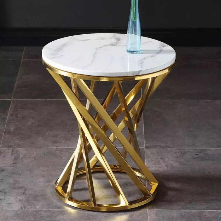 Metal X-Base Side Table